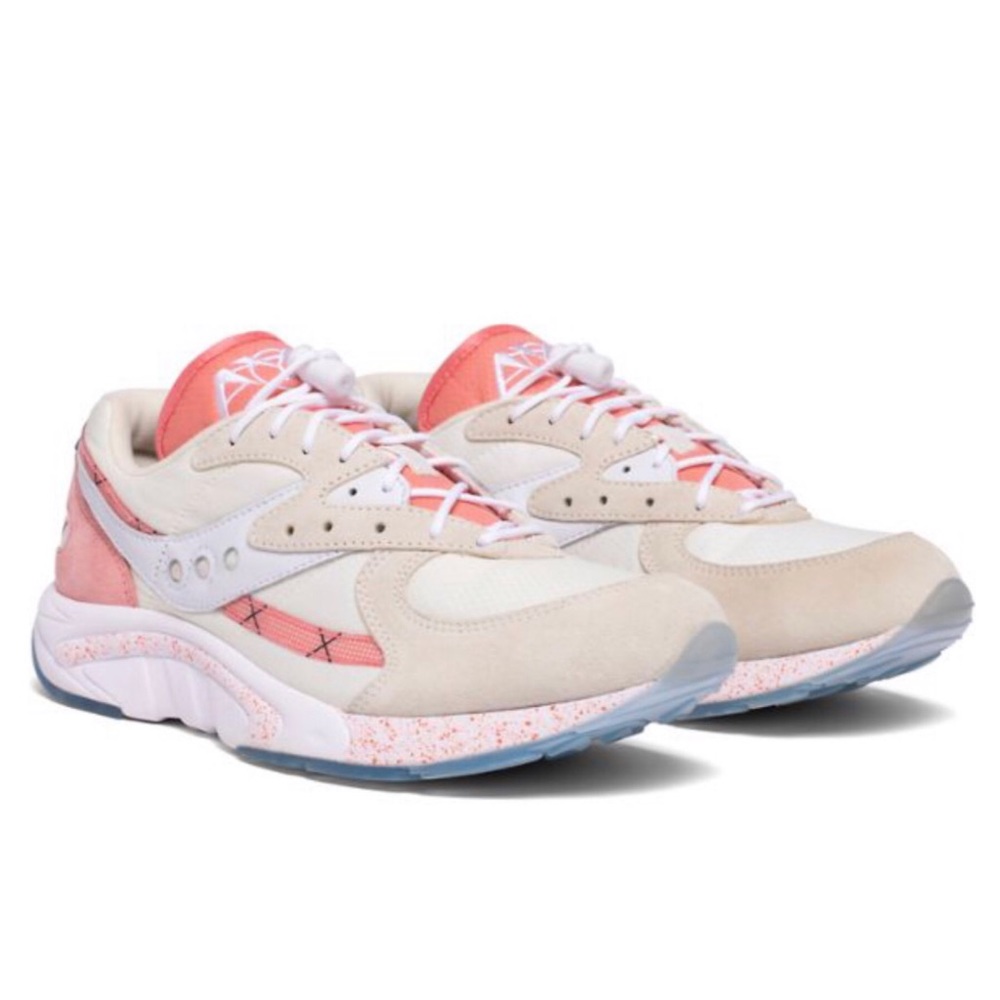 NEW Saucony Leather Suede Aya Peaches and Cream Sneakers 9 - Picture 14 of 14